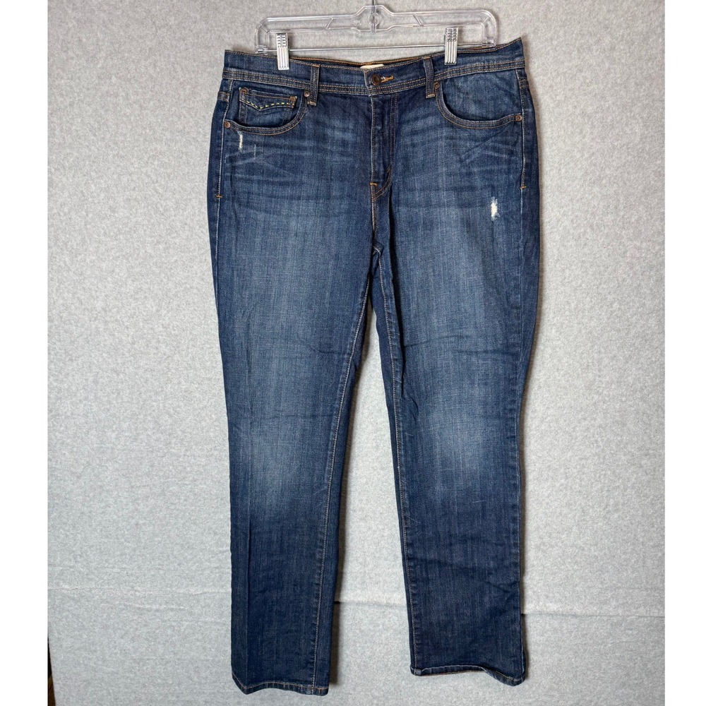 Levis‎ 505 Jeans Womens 12M Straight Leg Dark Wash Denim Comfort Stretch